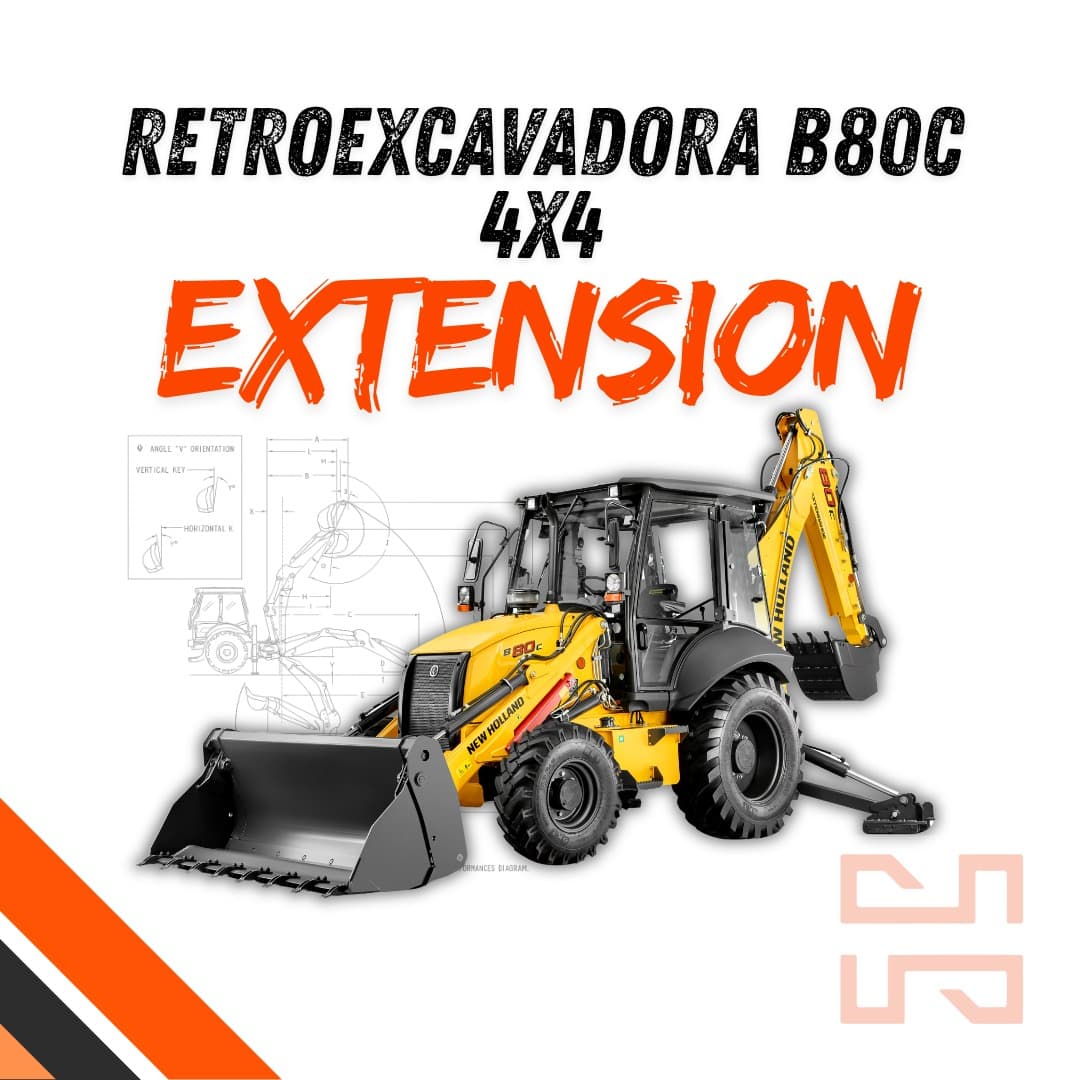 Retroexcavadora B80C 4×4 Extensión