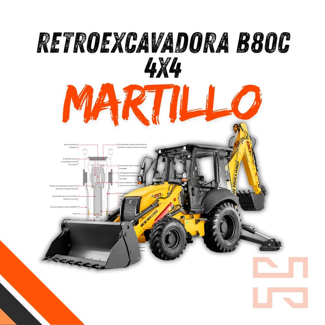 Retroexcavadora B80C 4×4 Martillo